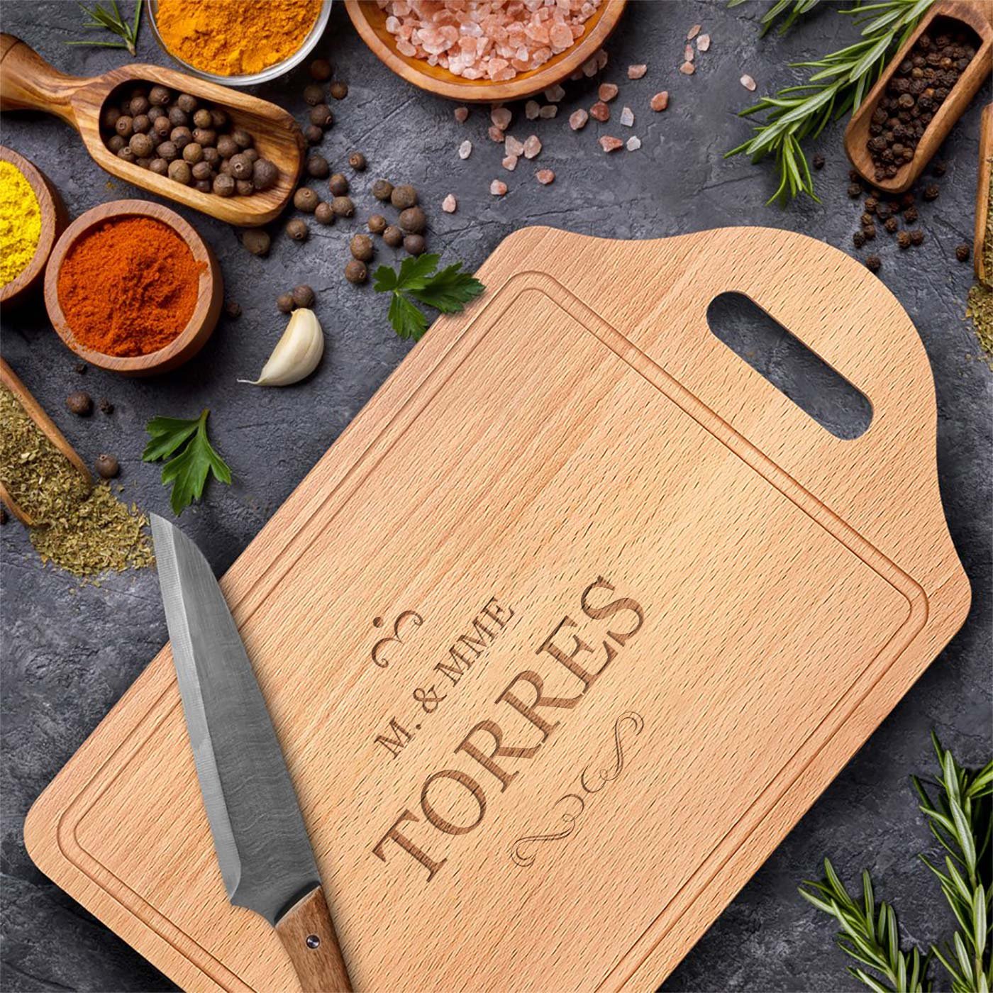 Murrano Personalized Wooden Cutting Board for Weddings