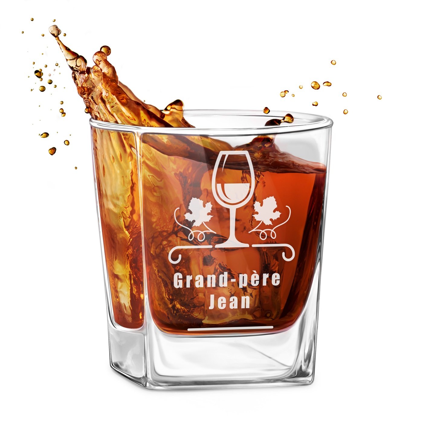 Paso a paso de vidrio de whisky grabado de Murrano para el aniversario de los abuelos