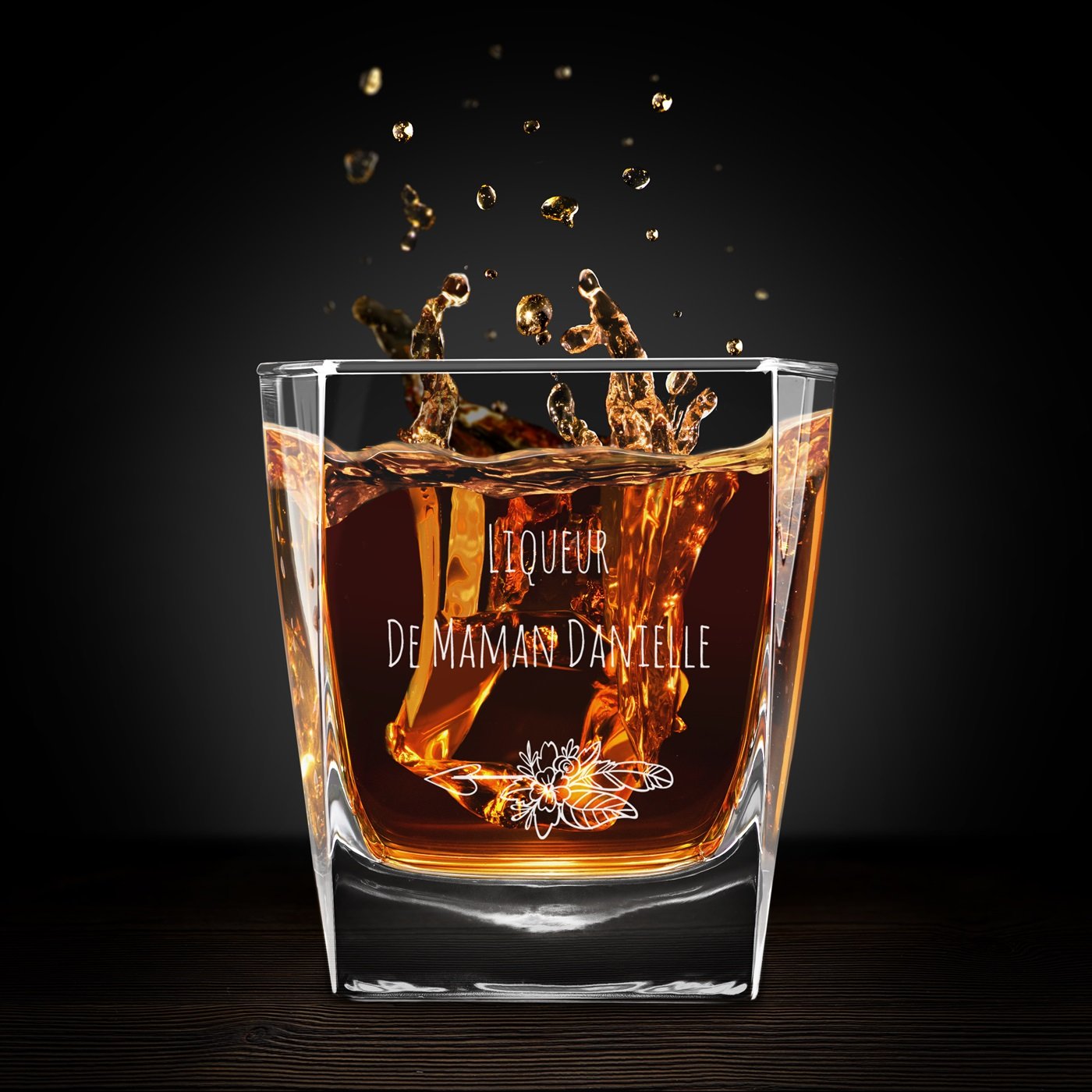 Vaso de whisky personalizado Murrano para el cumpleaños de mamá