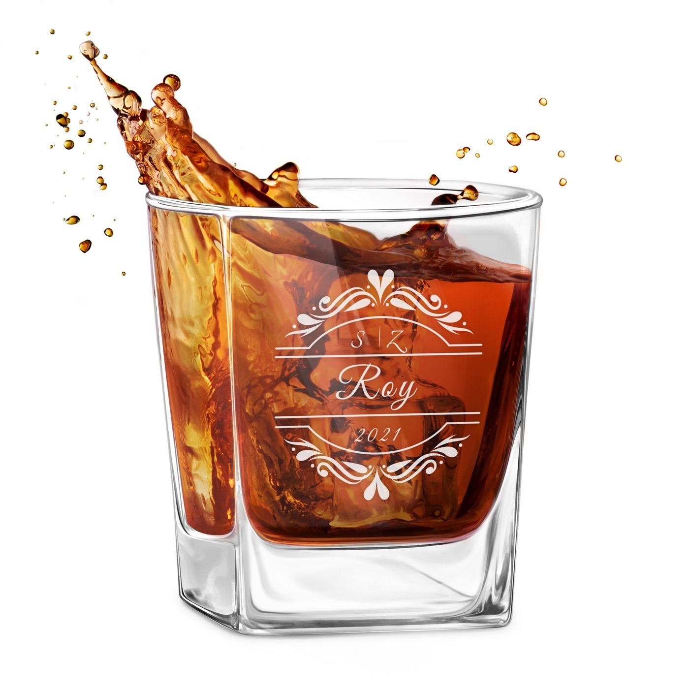 Regalo de boda personalizado para pareja: vaso de whisky Murrano