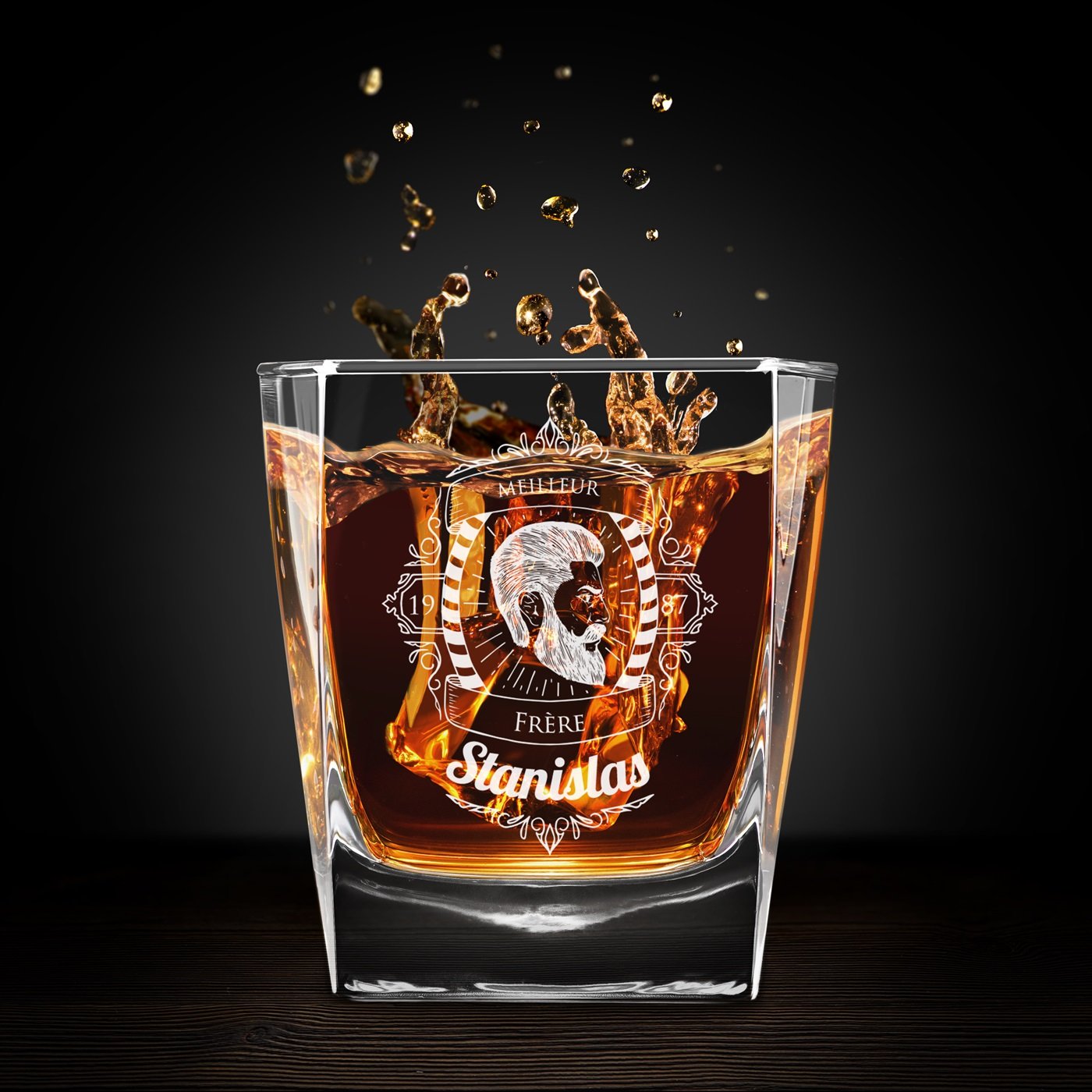 Taza de whisky personalizada Murrano para hermano