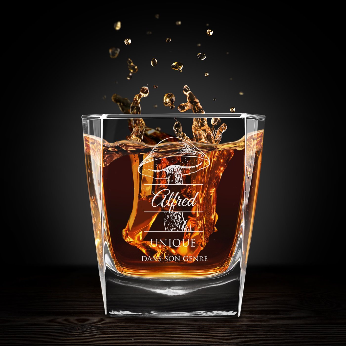 Copo de whisky grabado con láser de Murrano para mejor amigo