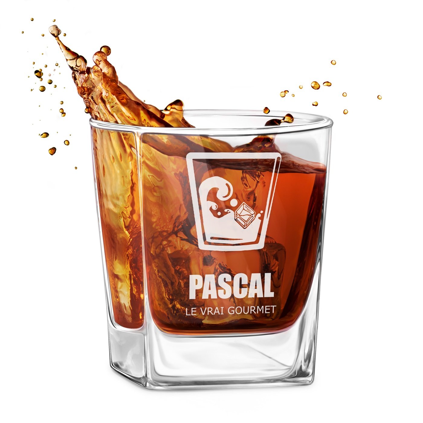 Vaso de whisky personalizado Murrano para el cumpleaños de un verdadero conocedor