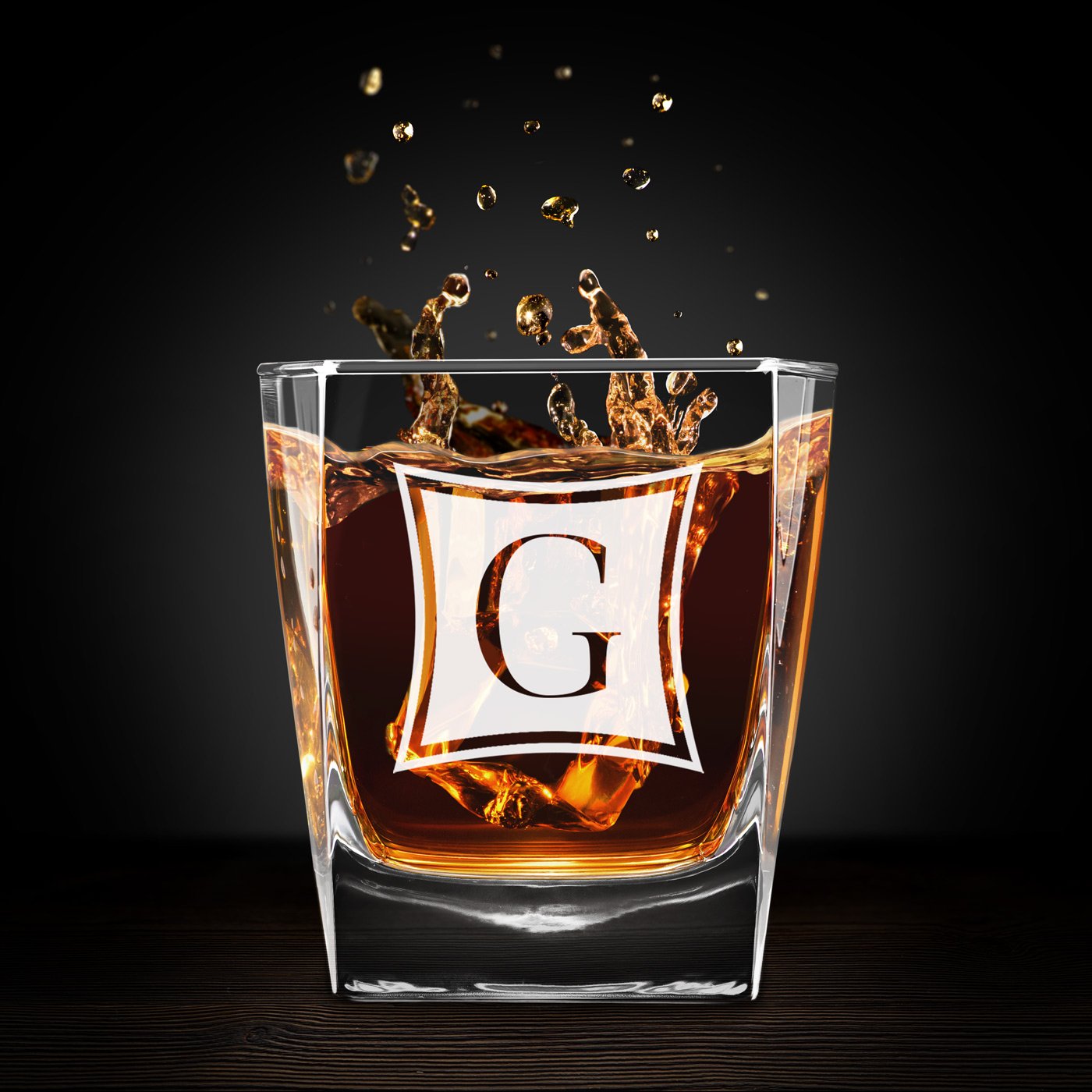 Copo de whisky personalizado Murrano con grabado láser para él