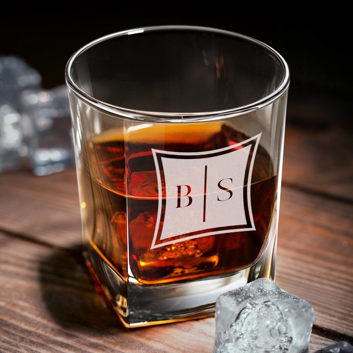 Set de decantador curvo Murrano y 6 vasos con grabado de iniciales para ella, él o una pareja
