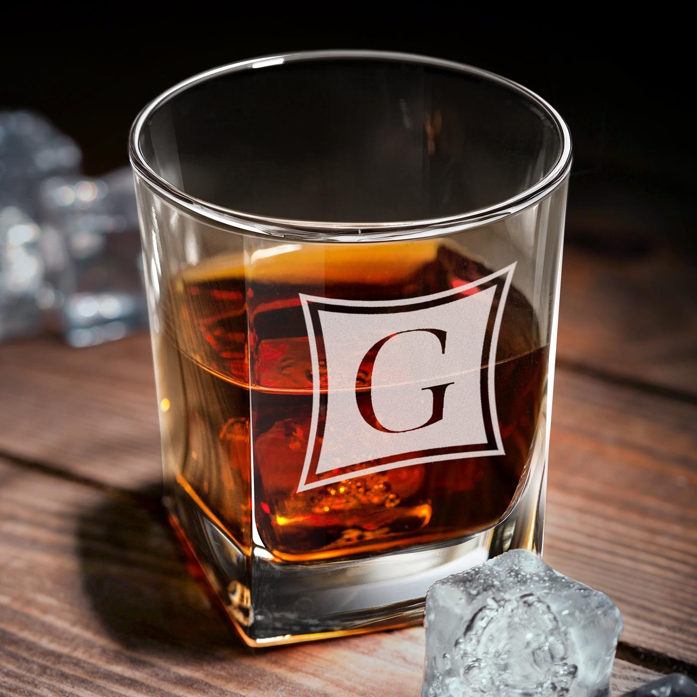 Set de jarra curva Murrano y 6 vasos con grabado láser de una inicial para él o ella
