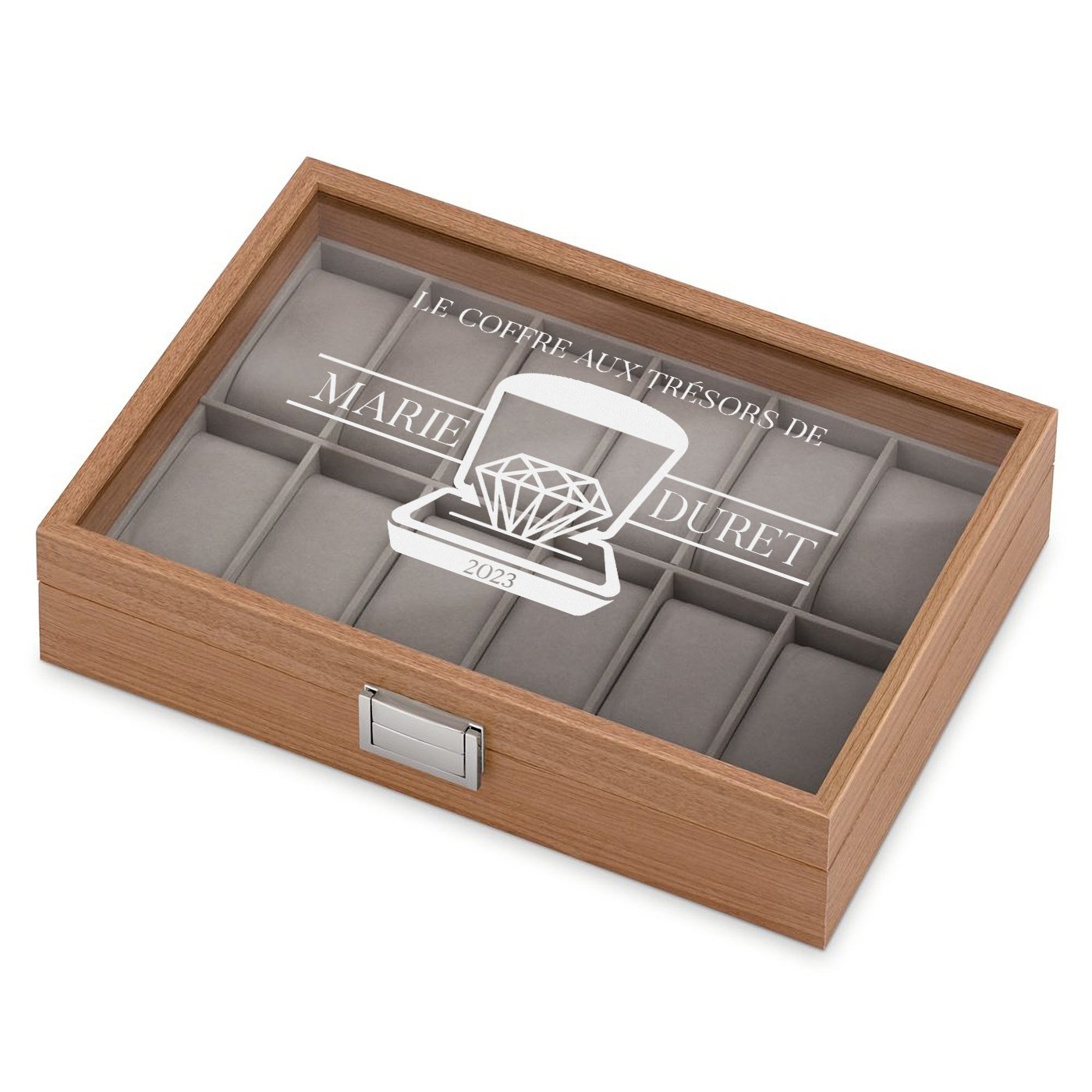 Murrano Engraved Watch Box for Her - Anniversary Gift