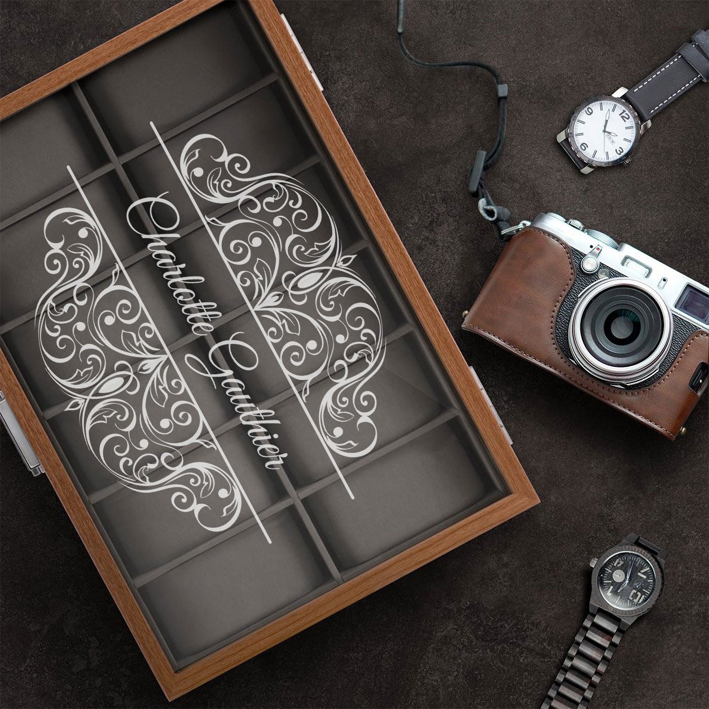 Murrano Engraved Watch Box for Women - Anniversary Gift
