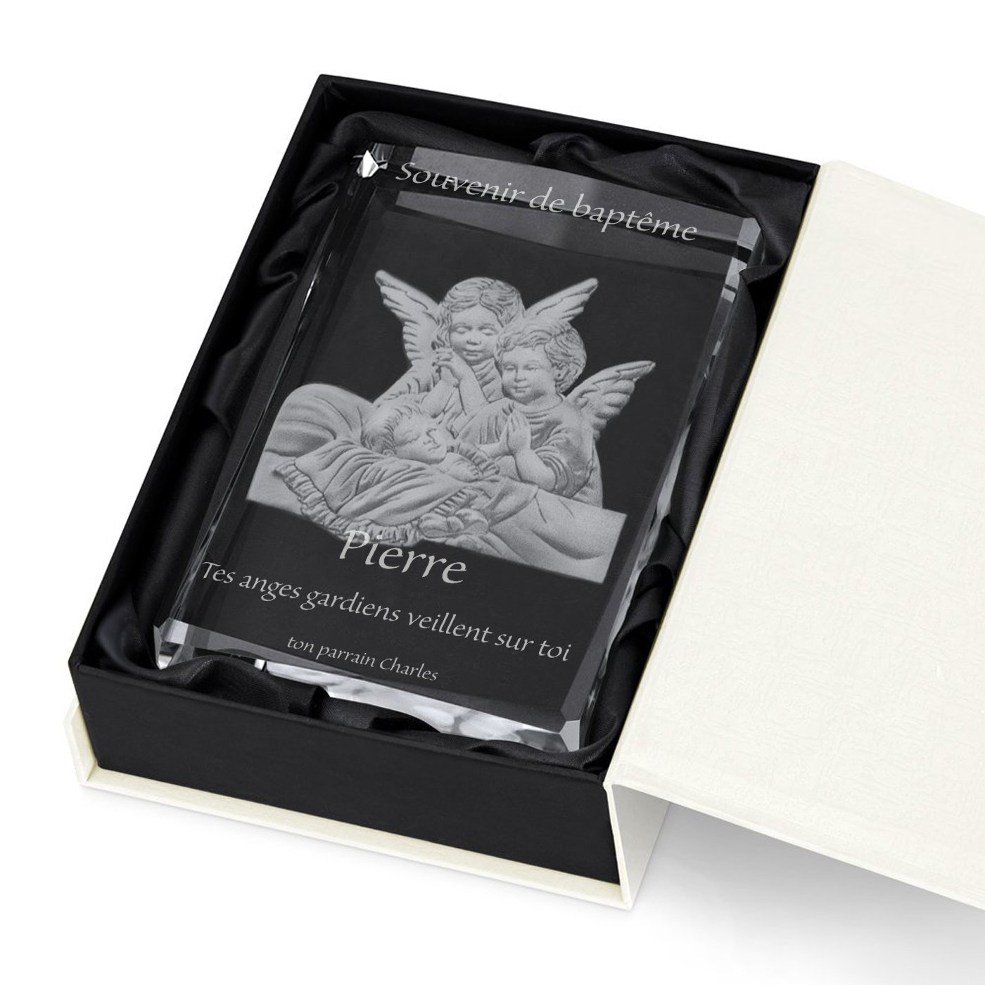 Figura de ángel de cristal con caja personalizada de Murrano