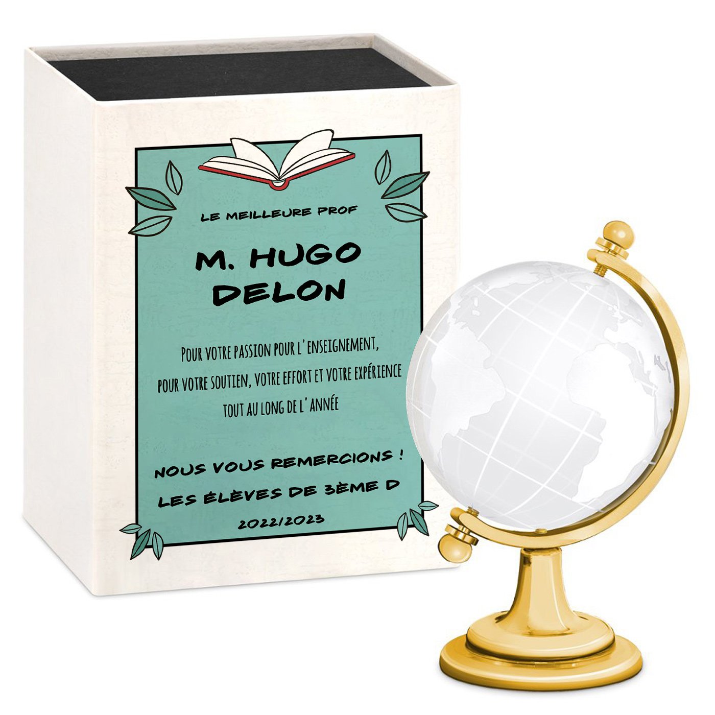 Globo de vidrio Murrano con personalización para profesor