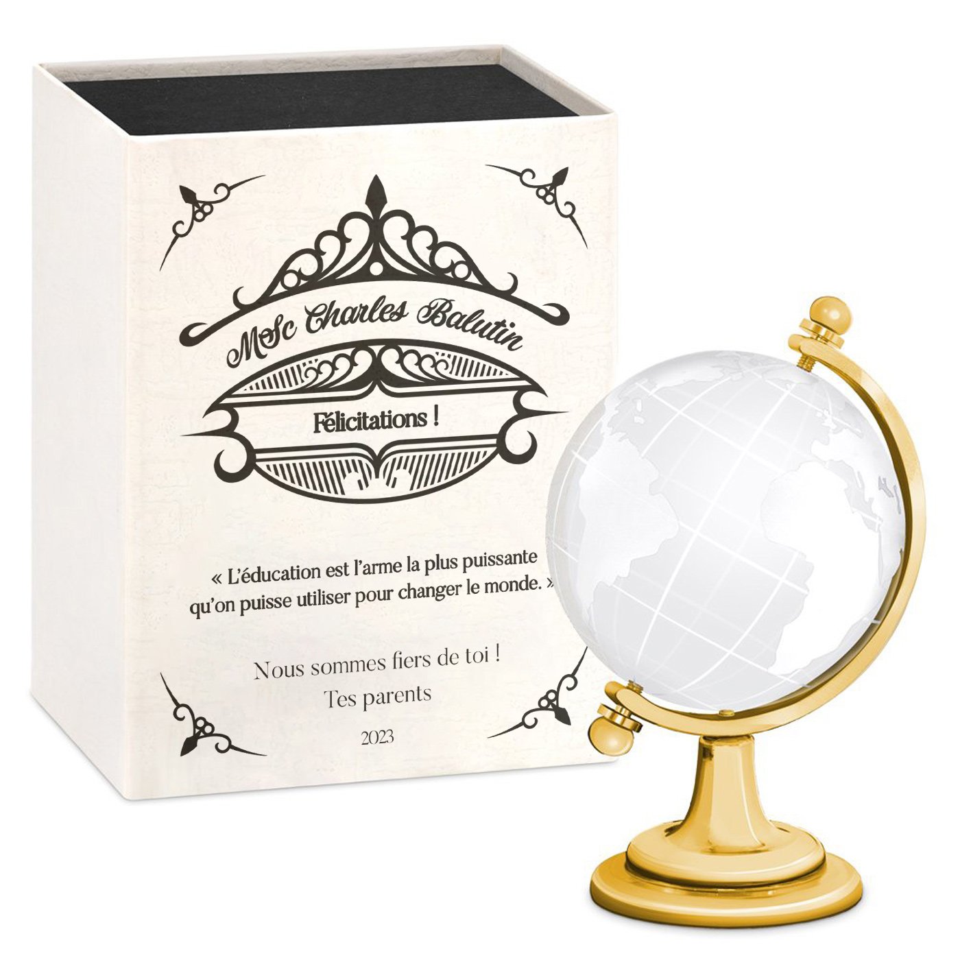 Globo de vidrio Murrano - Personalizado felicitaciones para el máster