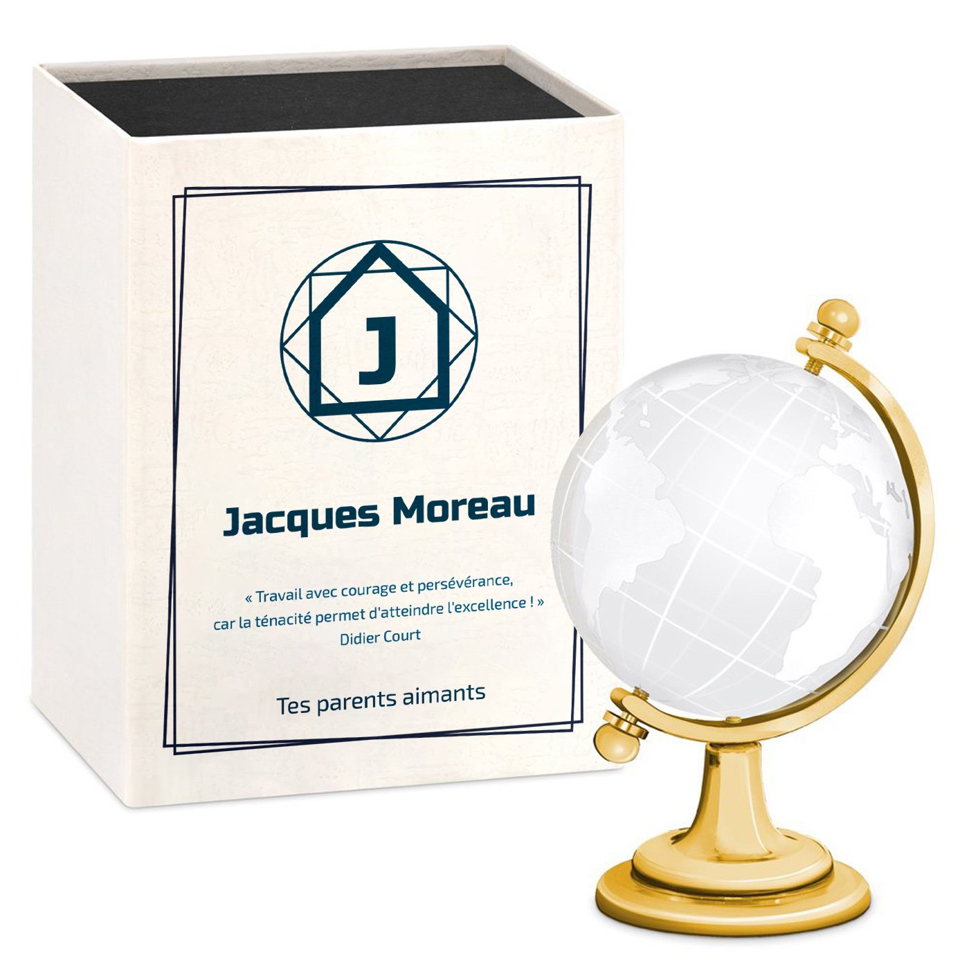 Globe en verre Murrano avec boîte personnalisée - Pour architecte ou ingénieur
