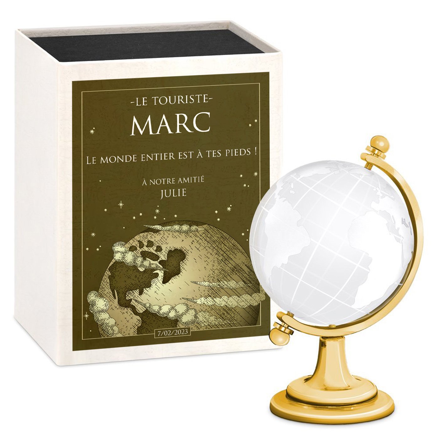 Globe en verre Murrano - Compagnon de voyage personnalisé