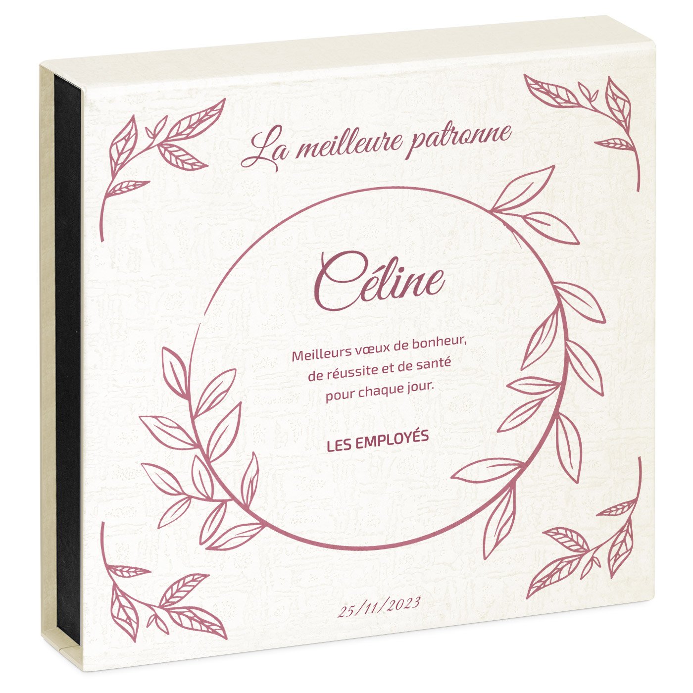 Cœur en cristal Murrano avec montre dans coffret personnalisé pour gérante directrice