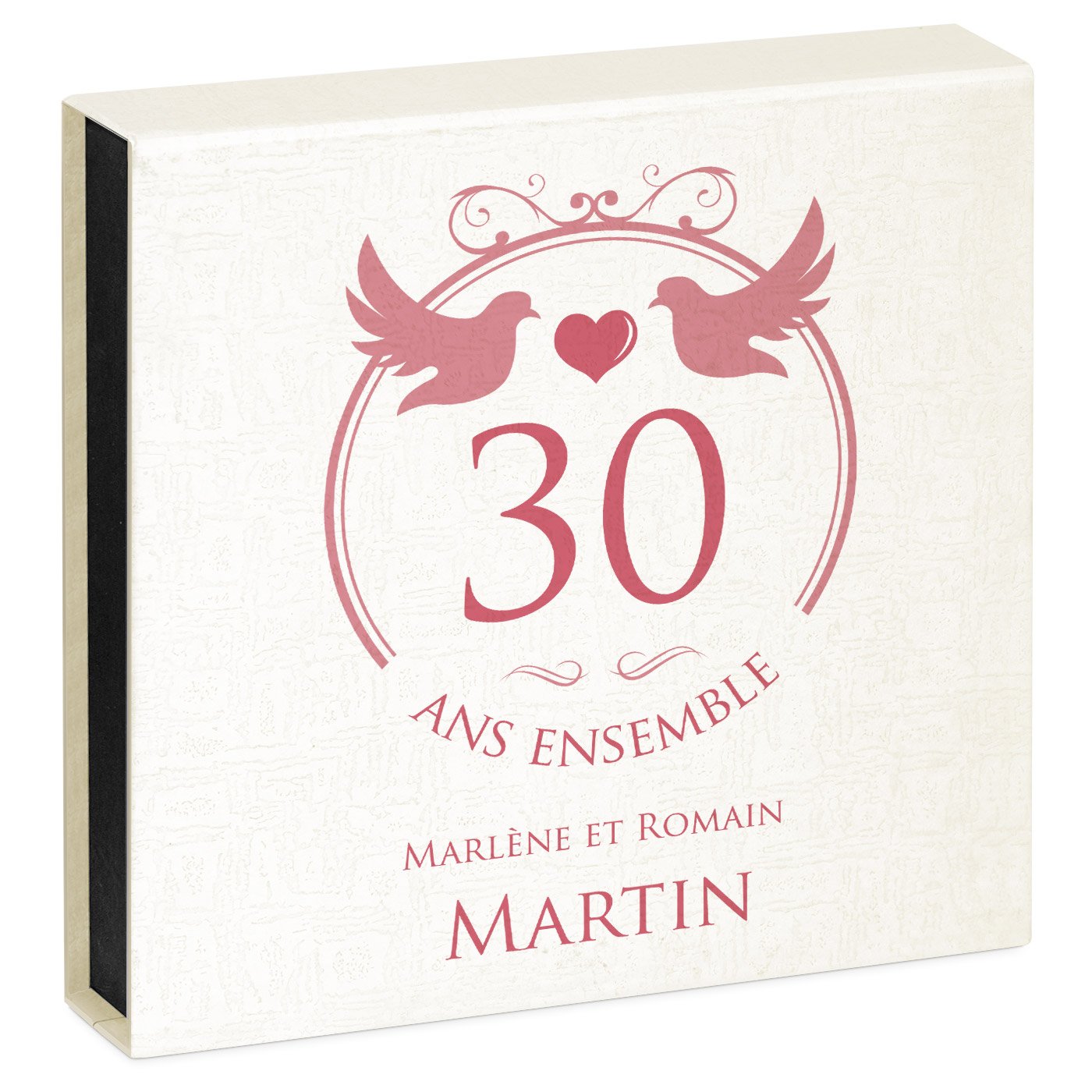 Murrano Crystal Heart with Watch and Personalized Box for Couple's 30th Wedding Anniversary