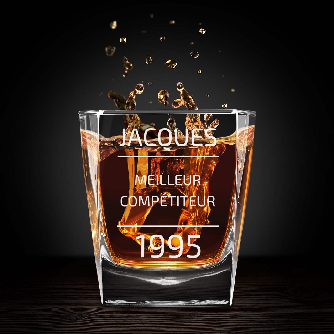 Copas de whisky personalizadas de Murrano para el aniversario de un hombre