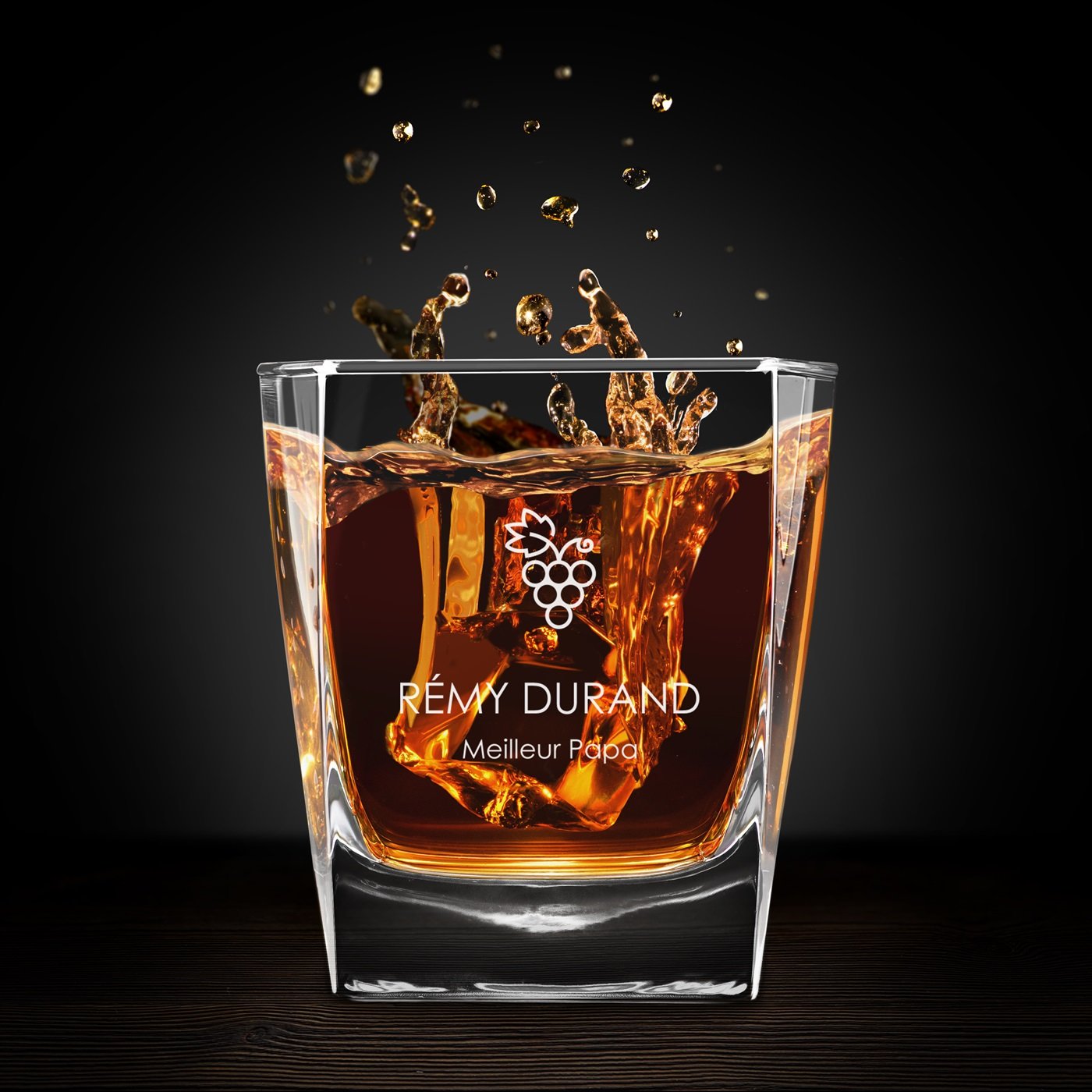 Tazas de whisky personalizadas Murrano para el aniversario del padre (juego de 6)