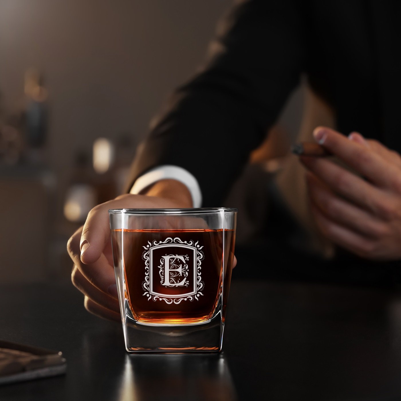Juego de 6 vasos de whisky grabados de Murrano para aniversario masculino