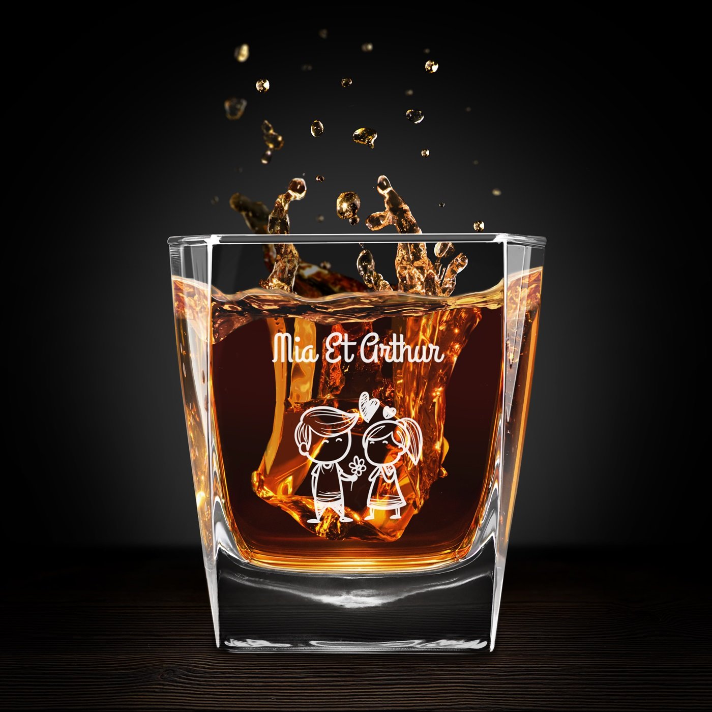 Copas de whisky personalizadas de Murrano para amantes