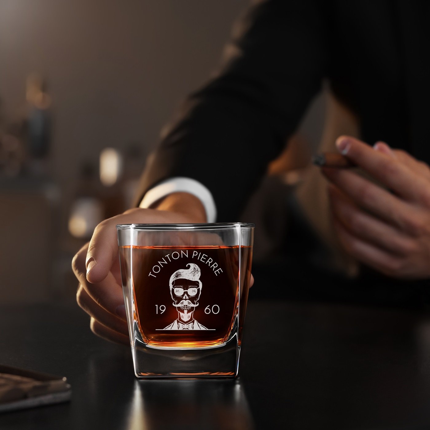 Juego de 6 vasos de whisky con grabado láser de Murrano
