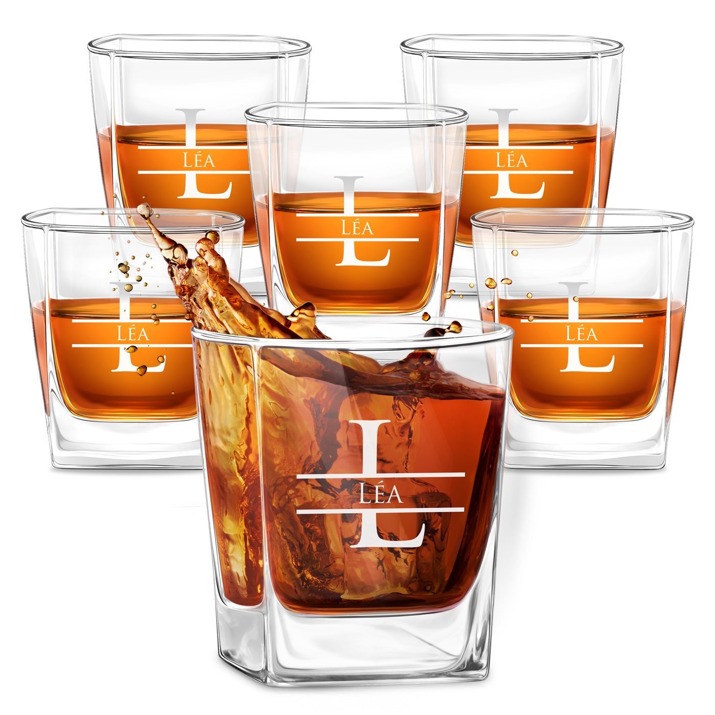 Set de vasos de whisky personalizados Murrano para hombres (6 piezas)