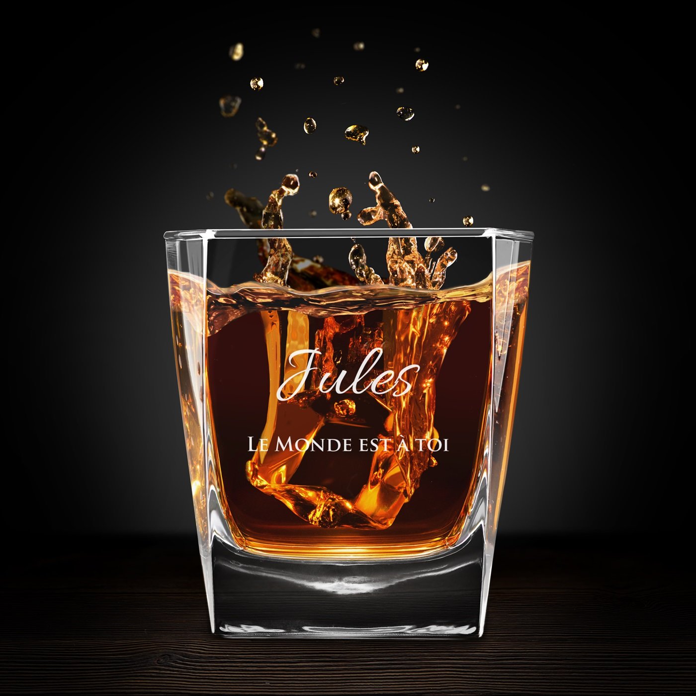Juego de 6 vasos de whisky grabados con láser de Murrano