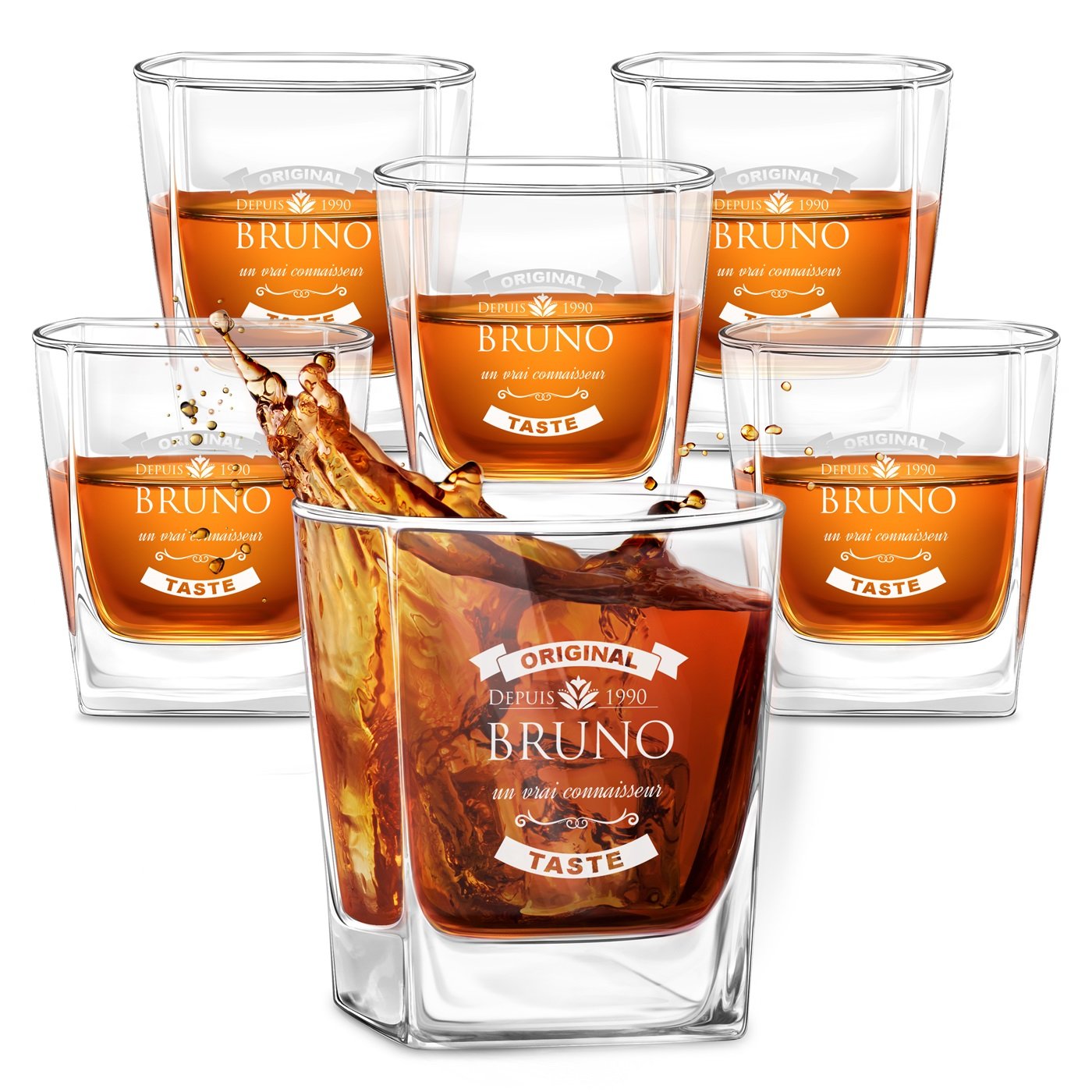 Copas de Whisky Grabadas con Láser Murrano - Juego de 6 para Connoidores