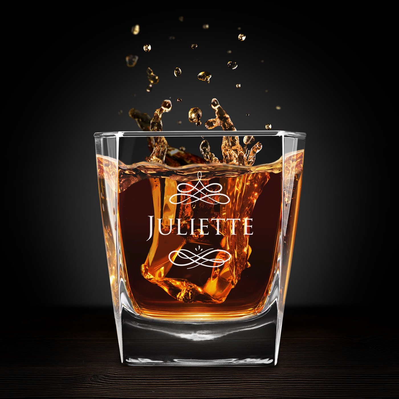 Tazas de whisky personalizadas Murrano para el cumpleaños del hombre