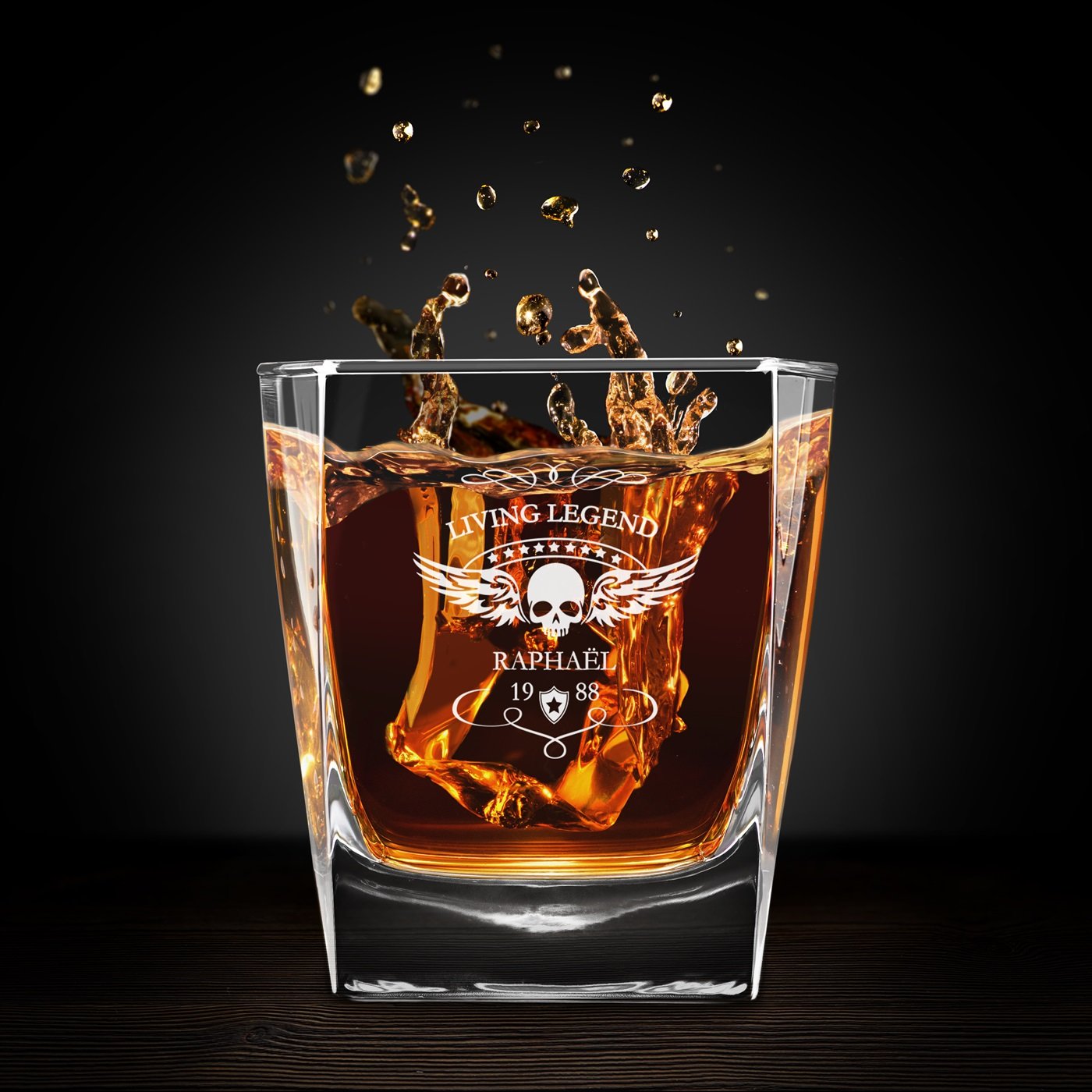 Juegos de 6 vasos de whisky personalizados para motociclista