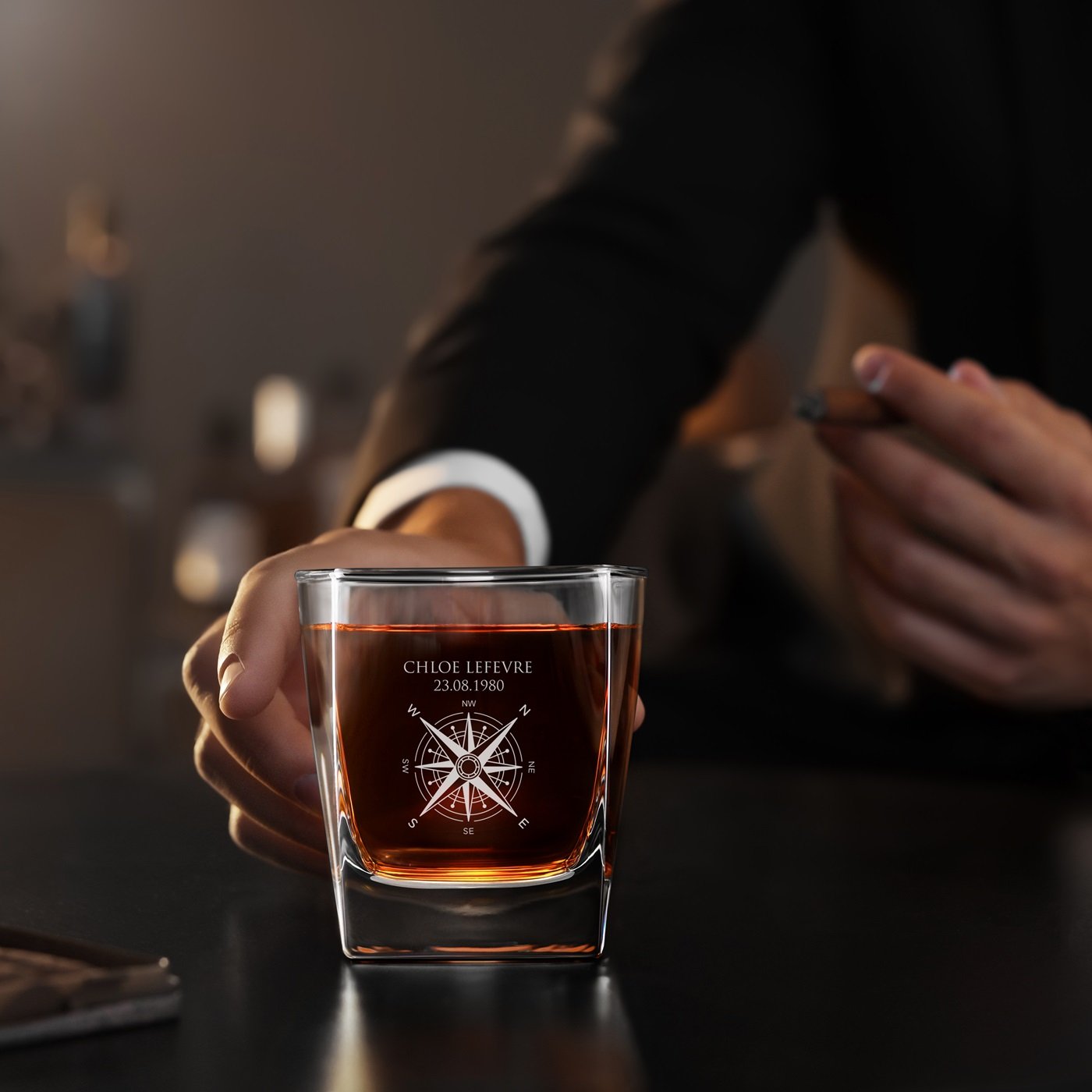 Set de 6 vasos de whisky personalizados Murrano para mujer