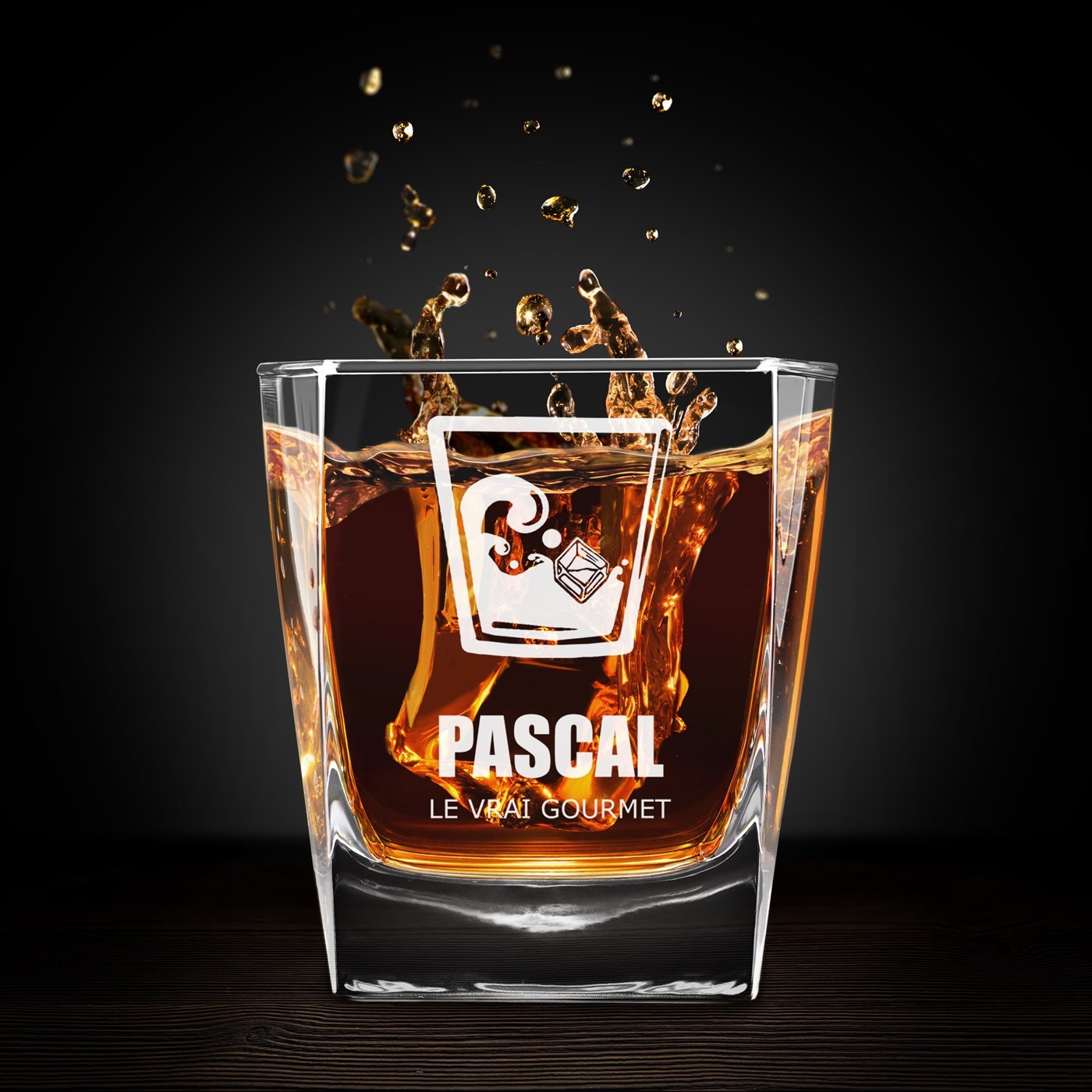 Juego de 6 vasos de whisky grabados con láser de Murrano para conocedores