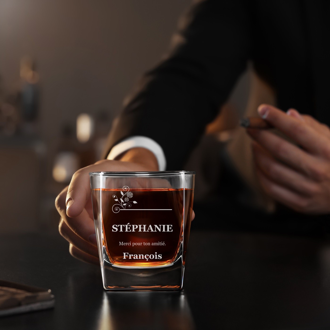 Copas de whisky personalizadas Murrano para testigo de boda (juego de 6)