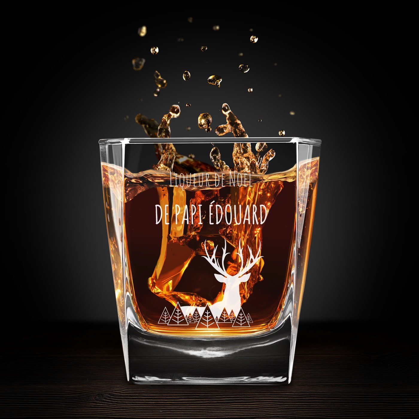 Set de vasos de whisky personalizados Murrano para el abuelo