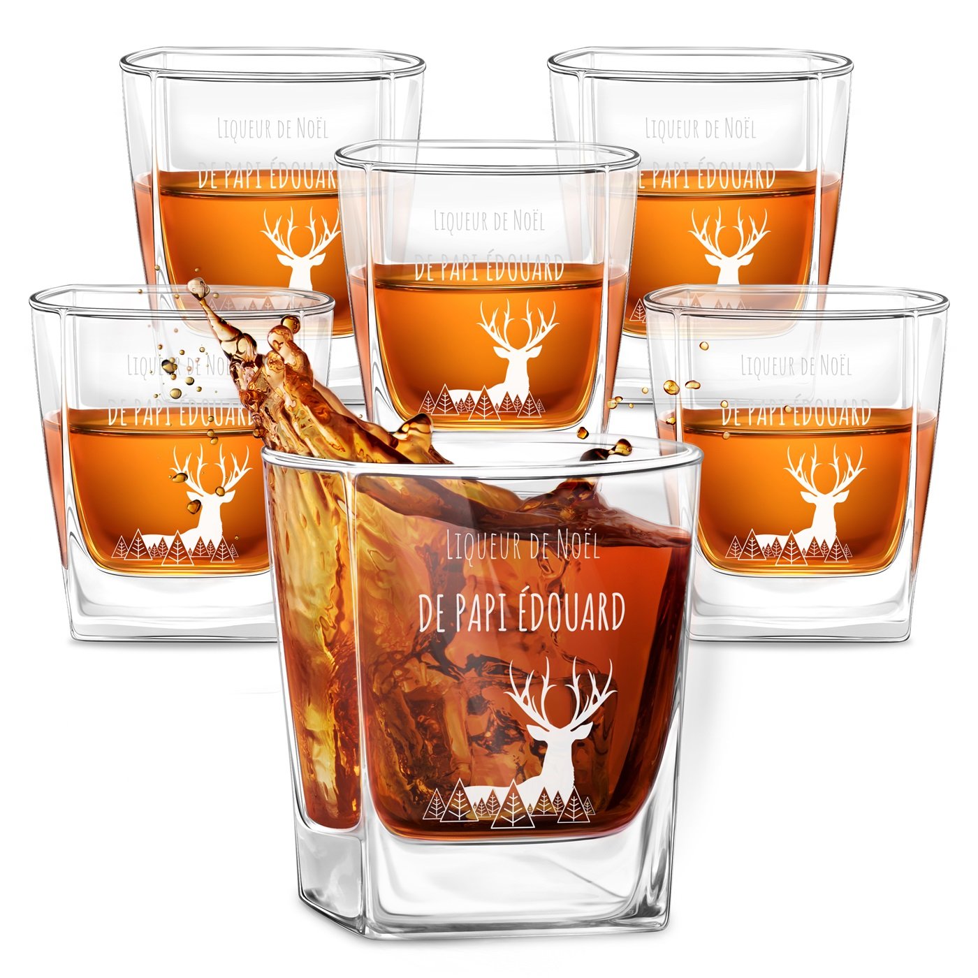 Set de vasos de whisky personalizados Murrano para el abuelo