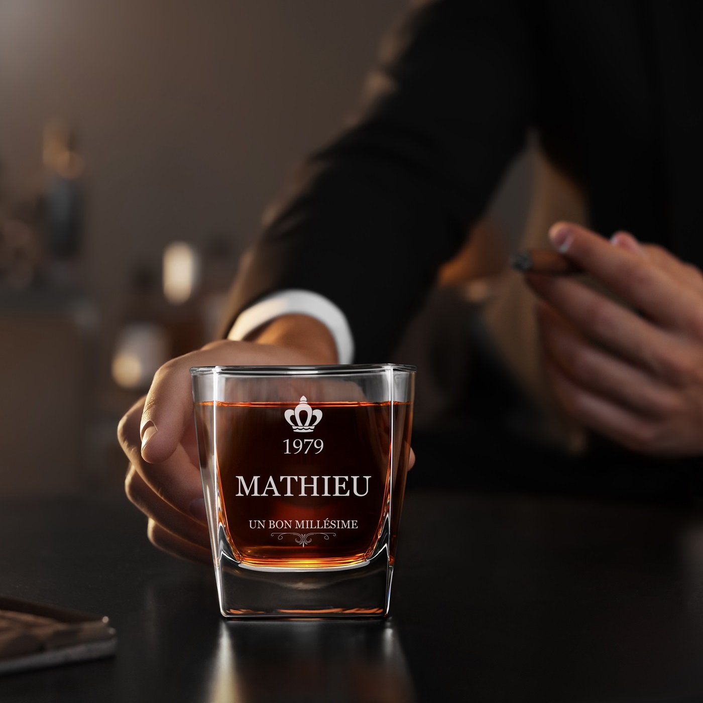 Set de 6 vasos de whisky personalizados Murrano