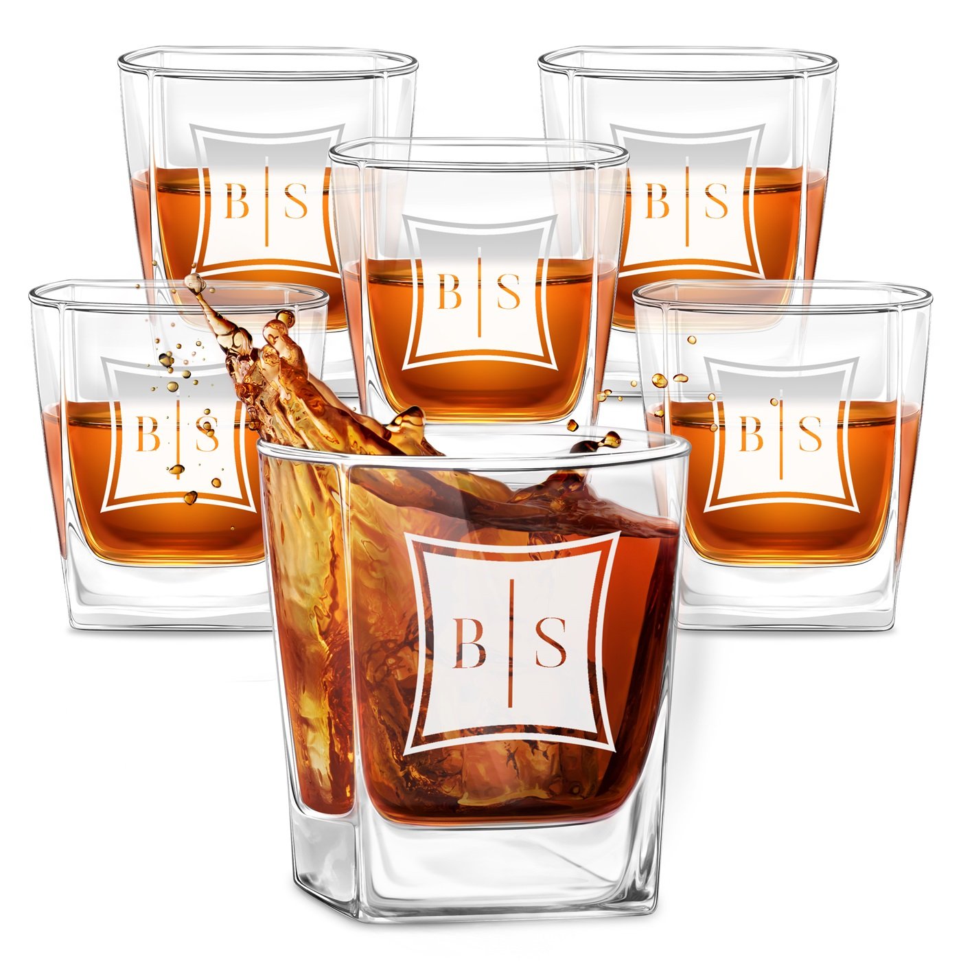 Tazas de whisky personalizadas Murrano para pareja con grabado