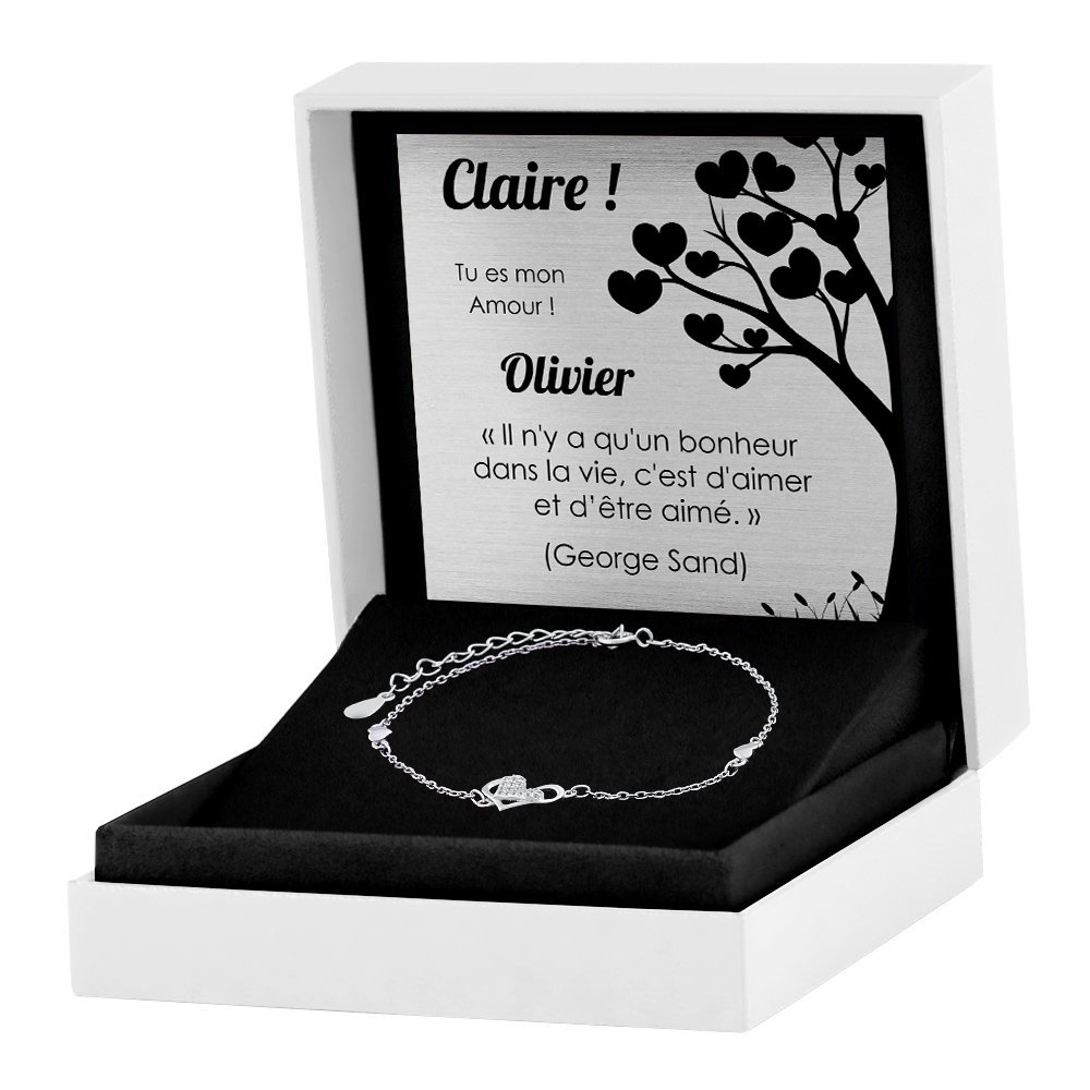 Pulseras de plata de Murrano con grabado para una amiga