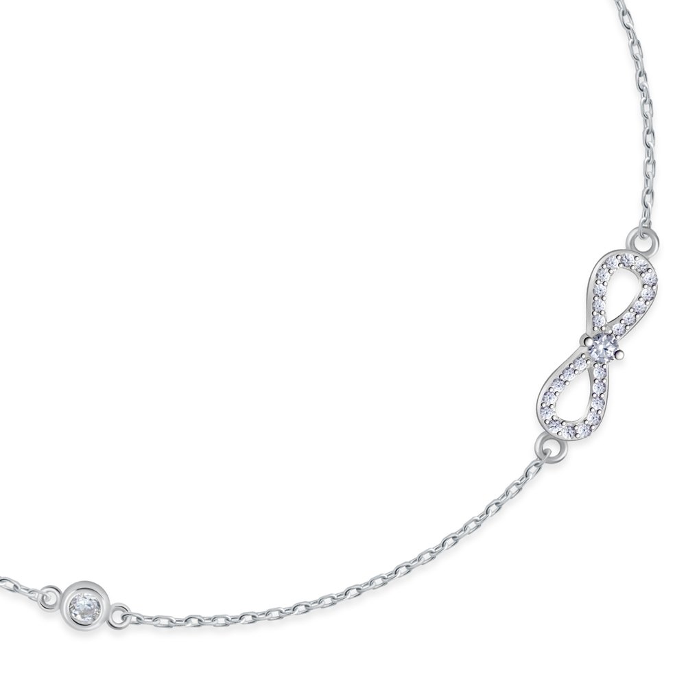 Brazalete de plata de ley 925 Murrano con grabado de símbolo infinito