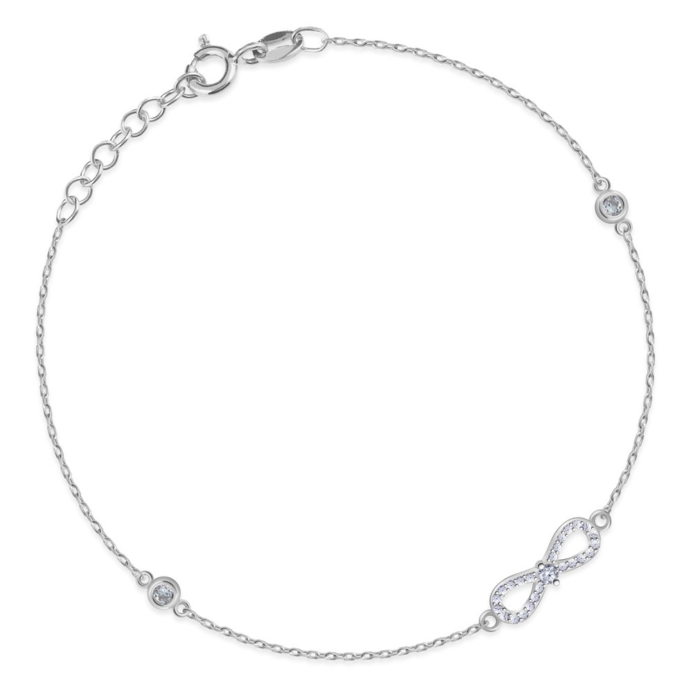 Brazalete de plata de ley 925 Murrano con grabado de símbolo infinito