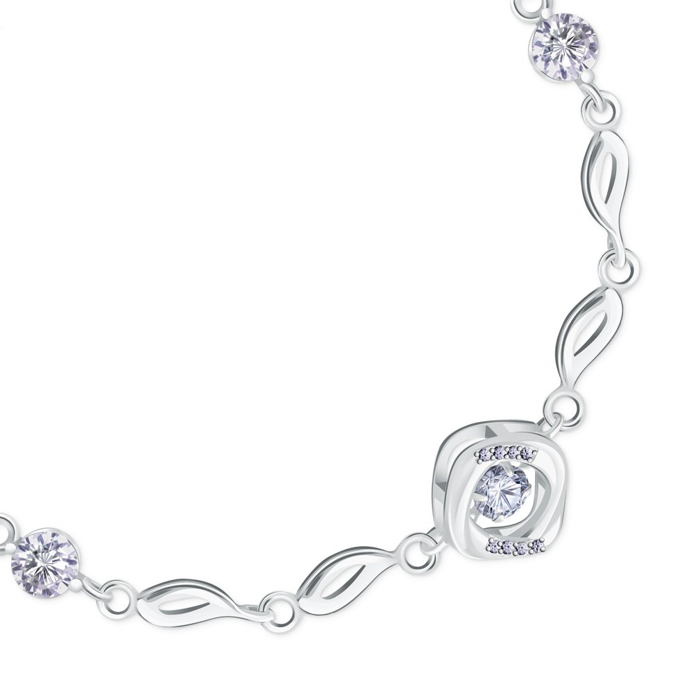 Pulseras de plata maciça 925 grabada Murrano para mujer