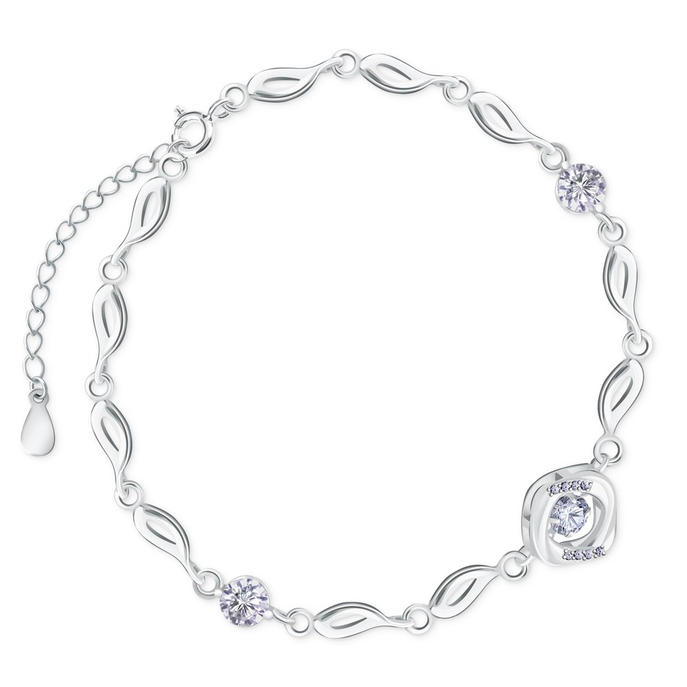 Pulseras de plata maciça 925 grabada Murrano para mujer