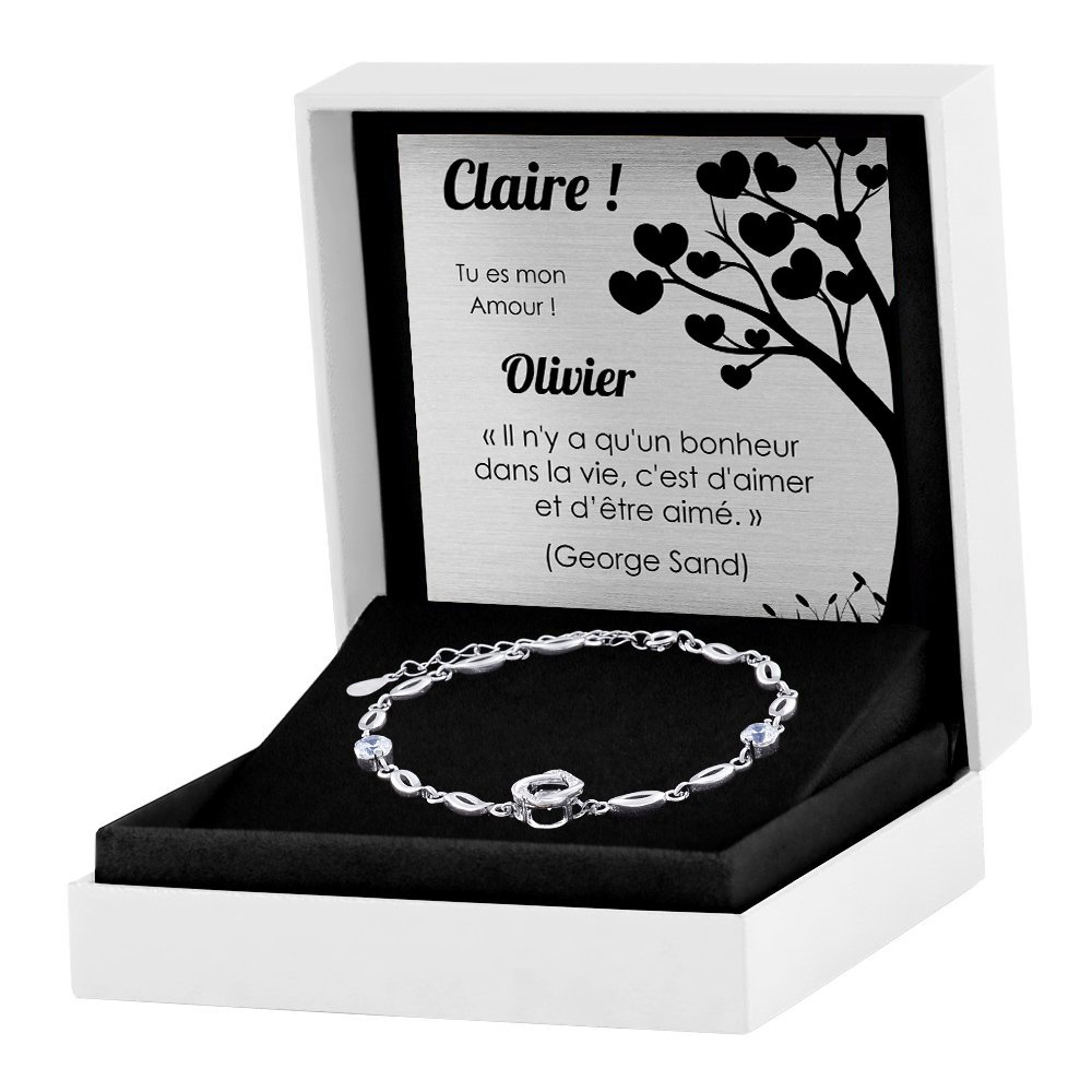 Pulseras de plata maciça 925 grabada Murrano para mujer