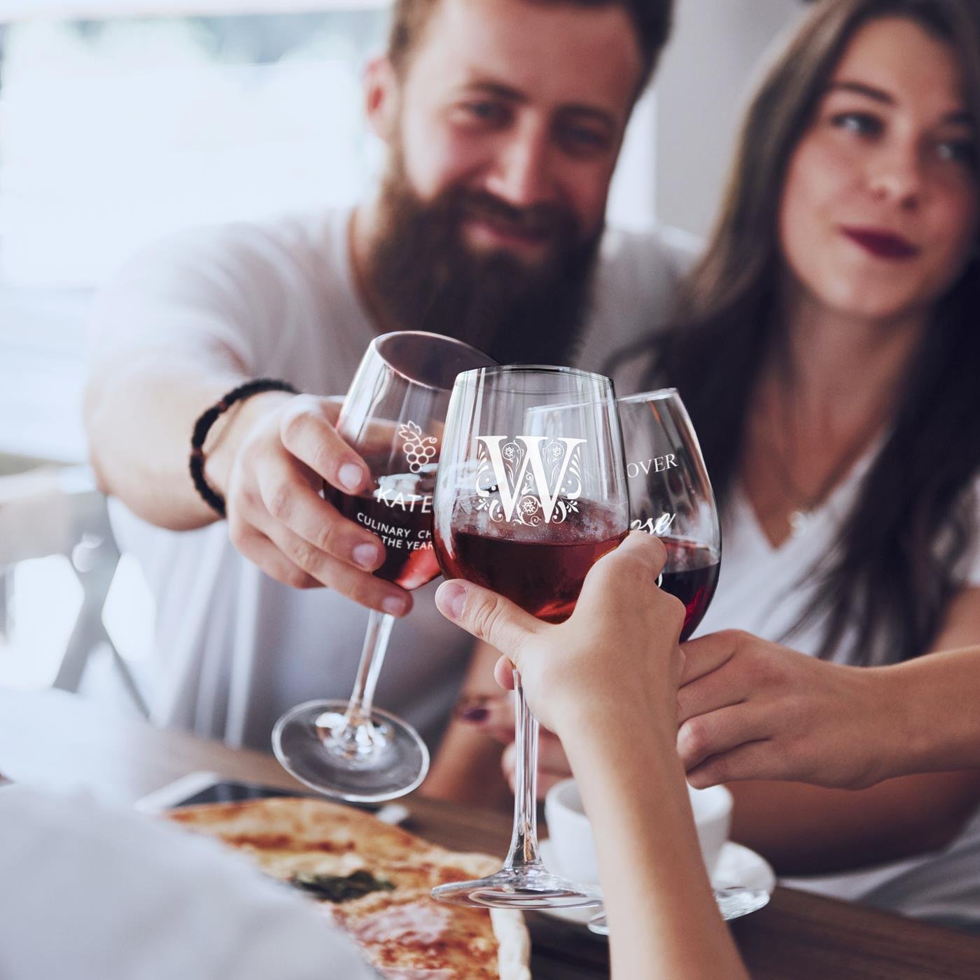 Copo de vino personalizado Murrano con grabado