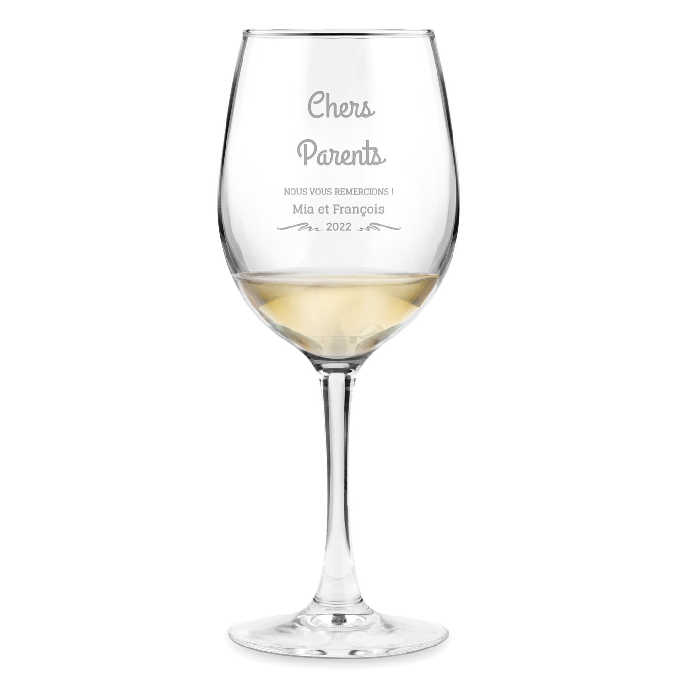 Copo de vino personalizado Murrano para padres