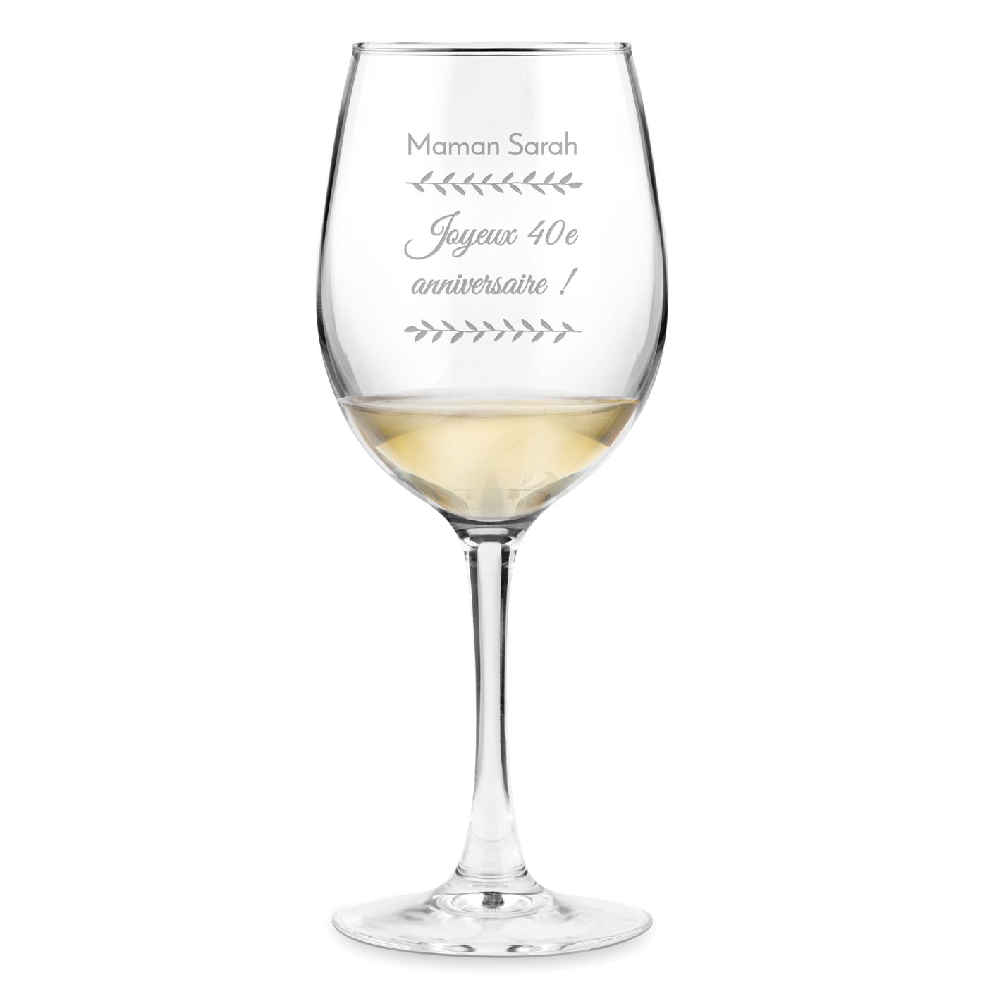 Vaso de vino personalizado para el 40o cumpleaños de mamá