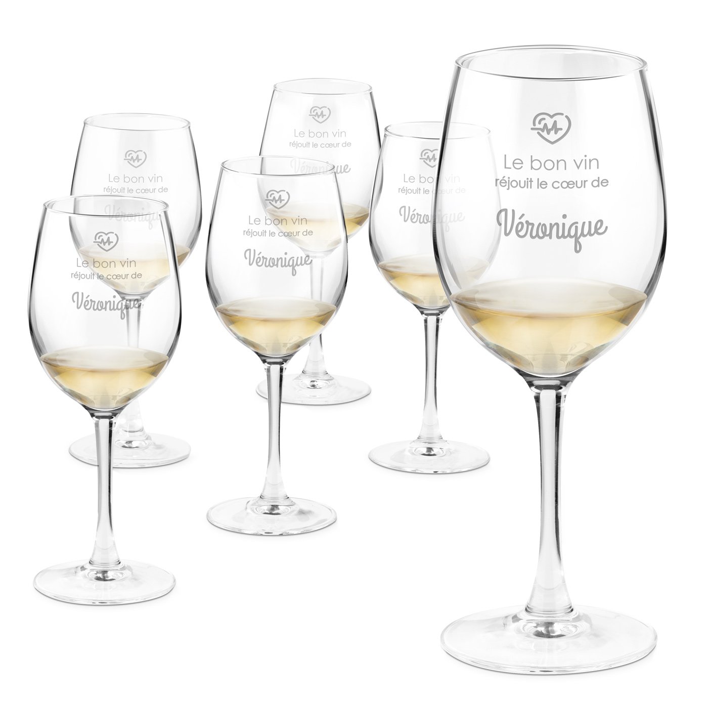Copas de vino personalizadas Murrano para ella (pack de 6)