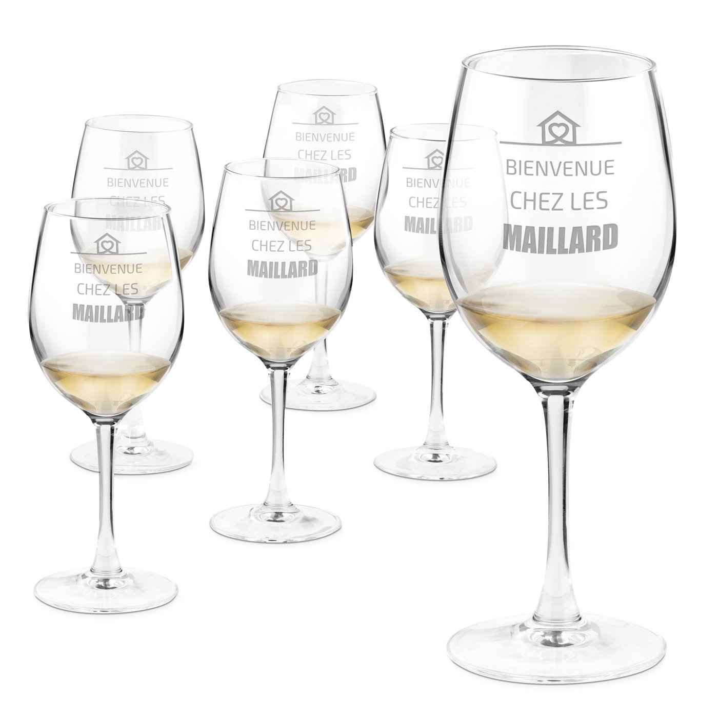 Conjunto de copas de vino grabadas con láser de Murrano para amigos