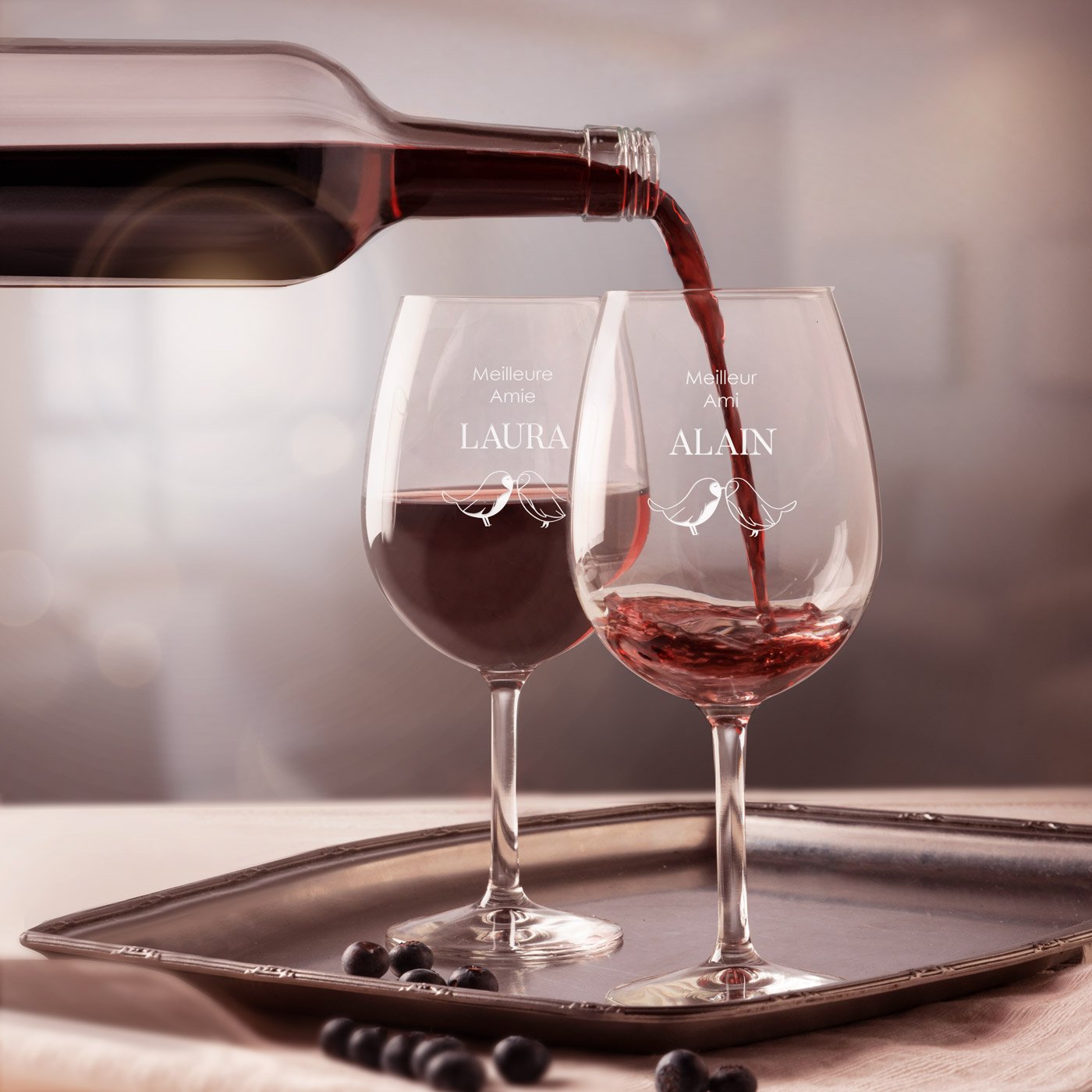 Copas de vino personalizadas Murrano para parejas