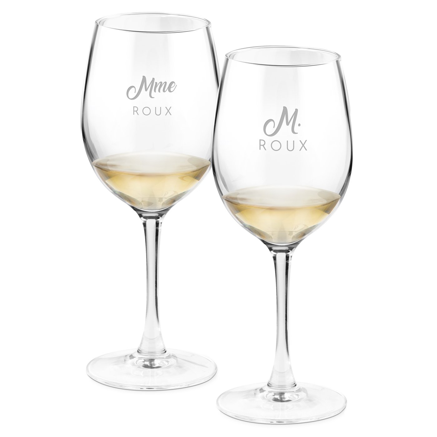 Juego de copas de vino personalizadas Murrano para recién casados (2 piezas)