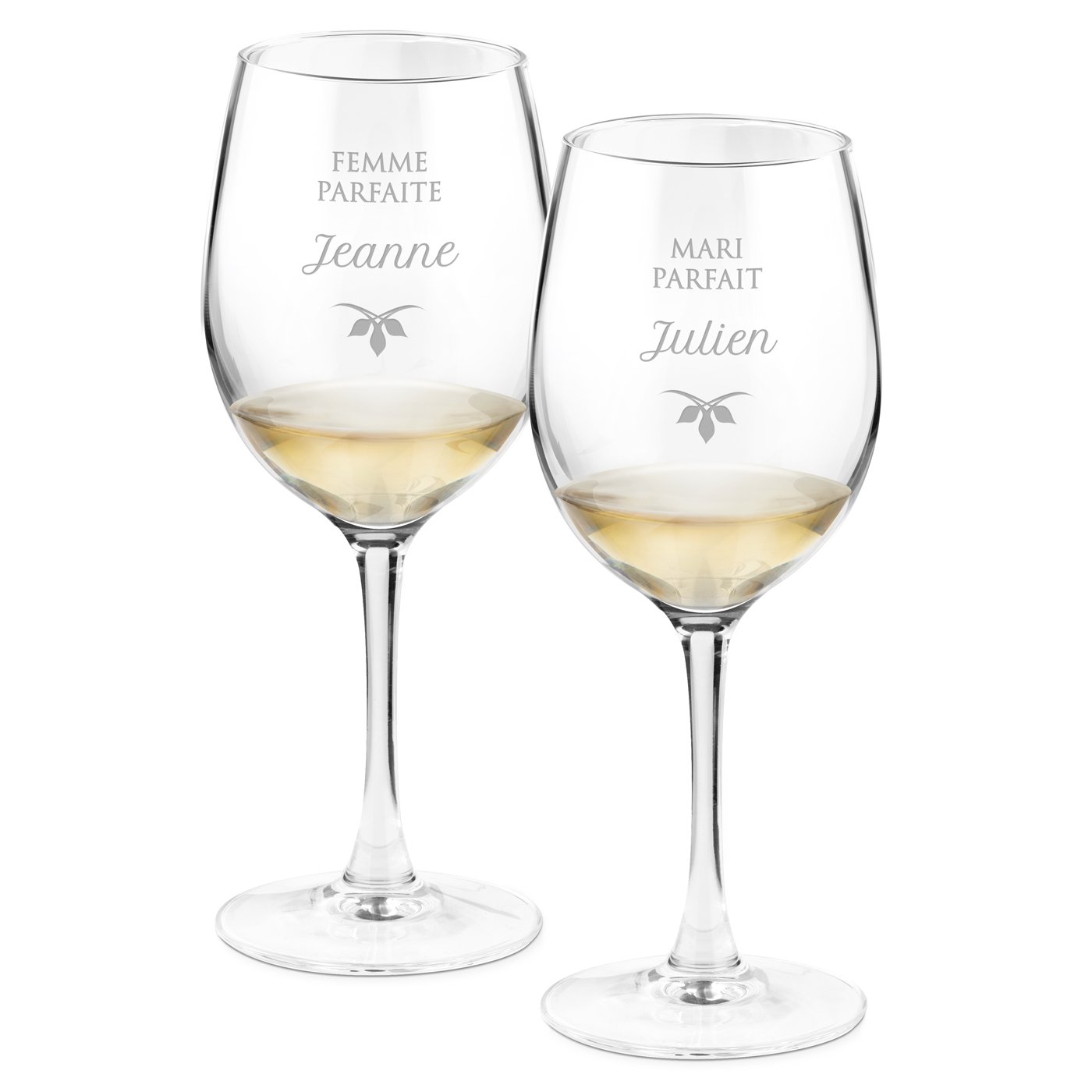 Copas de vino grabadas láser Murrano para pareja (juego de 2)